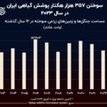 نمودار روز:  چه مقدار از پوشش گیاهی ایران در یک دهه گذشته در آتش سوخت؟